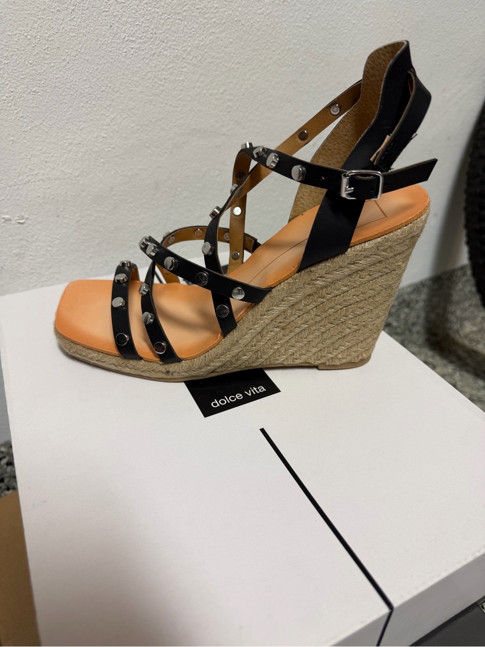 Dolce Vita Black Studded Multi-Strap Sandals